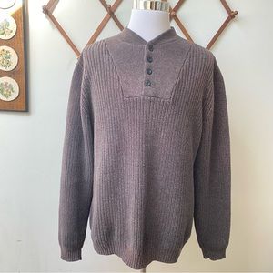 Eddie Bauer Heavyweight Waffle Knit Henley Sweater